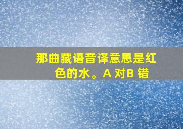 那曲藏语音译意思是红色的水。A 对B 错